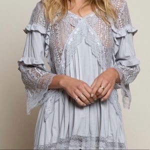 🤍POL ROMANTIC FEMININE LACE RUFFLED TOP